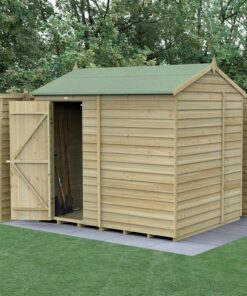 8' x 6' Forest 4Life 25yr Guarantee Overlap Pressure Treated Windowless Reverse Apex Wooden Shed (2.42m x 1.99m)