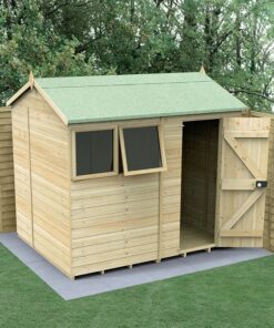 8' x 6' Forest Timberdale 25yr Guarantee Tongue & Groove Pressure Treated Reverse Apex Shed (2.46m x 2.03m)