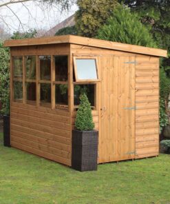 8' x 6' Traditional Shiplap Sun Pent 6' Gable Wooden Garden Shed (2.43m x 1.83m)