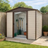 8' x 6'6 Yardmaster Shiplap Apex Metal Shed Brown Finish (2.43m x 1.97m)