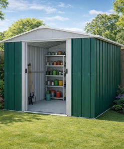 8' x 7' Yardmaster Green Metal Shed (2.42m x 2.17m)