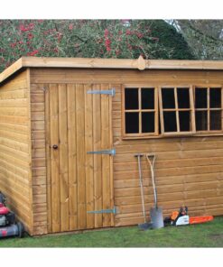 8' x 8' Traditional Heavy Duty Shiplap Pent Wooden Garden Shed (2.44m x 2.44m)
