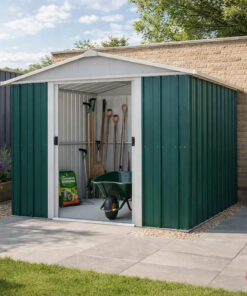 8' x 9' Yardmaster Green Apex Metal Shed (2.42m x 2.80m)