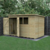 10' x 6' Forest Beckwood 25yr Guarantee Shiplap Pressure Treated Double Door Pent Wooden Shed (3.11m x 2.05m) - Next Working Day Delivery