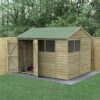 10' x 8' Forest 4Life 25yr Guarantee Overlap Pressure Treated Double Door Reverse Apex Wooden Shed - 4 Windows (3.01m x 2.61m) - Next Working Day Delivery