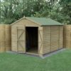 10' x 8' Forest 4Life 25yr Guarantee Overlap Pressure Treated Windowless Double Door Apex Wooden Shed (3.01m x 2.61m) - Next Working Day Delivery