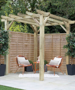 8' x 8' Forest Premium Ultima Wooden Garden Pergola (2.4m x 2.4m)