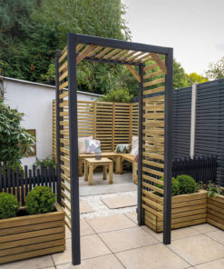 Forest Contemporary Slatted Garden Arch 3'8 x 2'5