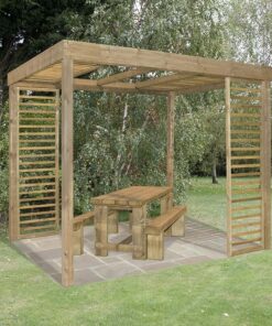 Forest Dining Wooden Garden Pergola Kit with Panels 10'x8'