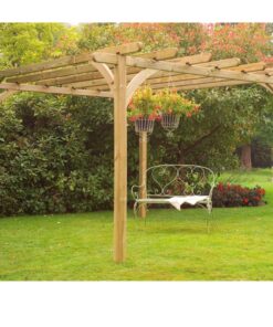 Forest Large Ultima Wooden Garden Pergola Kit 10'x10'