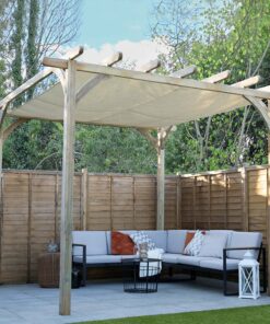 Forest Large Ultima Wooden Garden Pergola with Retractable Canopy 12' x 12'