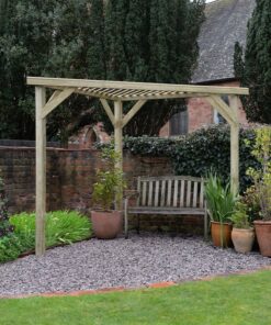 Forest Slatted Wooden Corner Pergola 9'7 x 4'9 (2.9m x 1.5m)