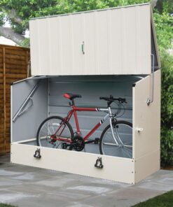 6'4 x 2'9 Trimetals Protect.a.Cycle Metal Bike Shed with Ramp - Cream (1.95m x 0.88m)