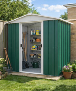 6'8 x 6'6' Yardmaster Green Metal Shed (2.02m x 1.97m)