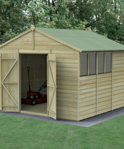 10' x 10' Forest Beckwood 25yr Guarantee Shiplap Pressure Treated Double Door Apex Wooden Shed (3.21m x 3.01m)