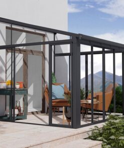 10' x 10' Palram Canopia SanRemo Grey Lean-To Conservatory (3.05m x 3.05m)