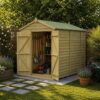 10' x 6' Forest 4Life 25yr Guarantee Overlap Pressure Treated Windowless Double Door Apex Wooden Shed (3.01m x 1.99m)