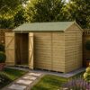10' x 6' Forest 4Life 25yr Guarantee Overlap Pressure Treated Windowless Double Door Reverse Apex Wooden Shed (3.01m x 1.99m)