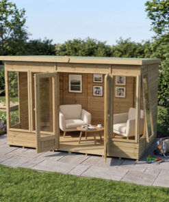10' x 6' Forest Timberdale 25yr Guarantee Double Door Pent Summer House (3.07m x 2.02m)
