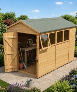 10' x 6' Forest Timberdale 25yr Guarantee Tongue & Groove Pressure Treated Double Door Apex Shed (3.05m x 2.03m)