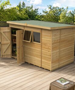 10' x 6' Forest Timberdale 25yr Guarantee Tongue & Groove Pressure Treated Pent Shed (3.07m x 2.02m)