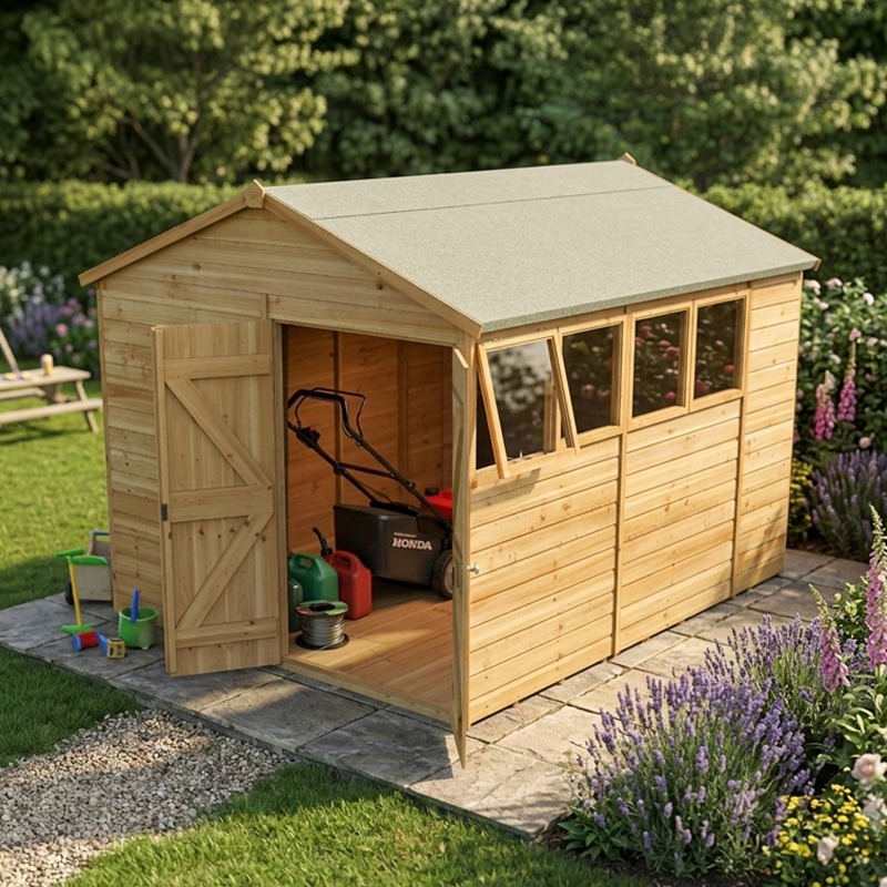 10' x 8' Forest Timberdale 25yr Guarantee Tongue & Groove Pressure Treated Double Door Apex Shed (3.05m x 2.61m)