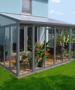 10x14 Palram Canopia SanRemo Grey Lean-To Conservatory