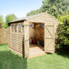 10'x8' Forest Overlap Pressure Treated Double Door Apex Wooden Shed (3.01m x 2.61m)