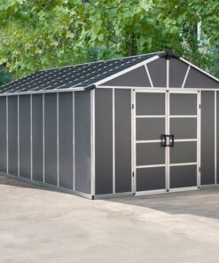 11' x 17.2' Palram Canopia Yukon Premium Dark Grey Plastic Shed with WPC Floor (3.32m x 5.19m)