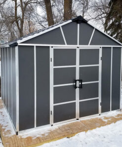 11' x 9' Palram Canopia Yukon Premium Dark Grey Skylight Plastic Shed (3.32m x 2.71m)