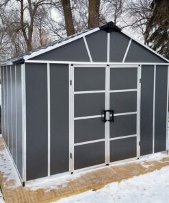 11' x 9' Palram Canopia Yukon Premium Dark Grey Skylight Plastic Shed (3.32m x 2.71m)