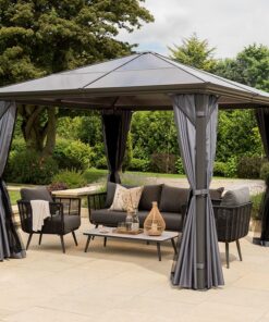 12' x 10' Garden Must Haves Runcton Grey Polycarbonate Garden Gazebo (3.6m x 3m)