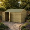 12' x 8' Forest 4Life 25yr Guarantee Overlap Pressure Treated Windowless Double Door Reverse Apex Wooden Shed (3.6m x 2.61m)