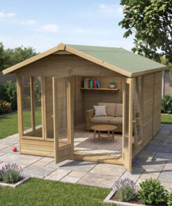 12' x 8' Forest Timberdale 25yr Guarantee Double Door Apex Summer House (3.91m x 2.69m)