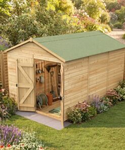 12' x 8' Forest Timberdale 25yr Guarantee Tongue & Groove Pressure Treated Windowless Double Door Apex Shed (3.64m x 2.61m)