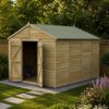 15' x 10' Forest 4Life 25yr Guarantee Overlap Pressure Treated Windowless Double Door Apex Wooden Shed (4.48m x 3.21m)