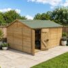 15' x 10' Forest Timberdale 25yr Guarantee Tongue & Groove Pressure Treated Windowless Double Door Reverse Apex Shed (4.53m x 3.21m)