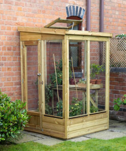 4' x 4' Forest Wallscape Lean To Greenhouse with Glazed Back (1.28m x 1.34m)