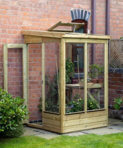 4' x 4' Forest Wallscape Lean To Greenhouse with Open Back (1.28m x 1.34m)