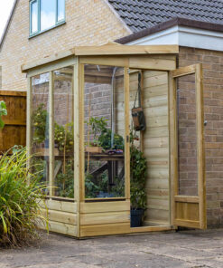4' x 4' Forest Wallscape Lean To Greenhouse with Solid Back (1.28m x 1.34m)