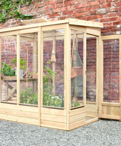 4' x 6' Forest Wallscape Lean To Greenhouse with Glazed Back (1.28m x 1.93m)