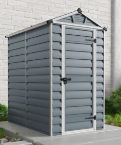 4' x 6' Palram Canopia Grey Skylight Apex Plastic Shed (1.21m x 1.77m)