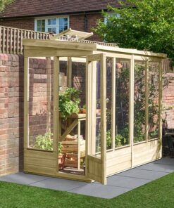 4' x 8' Forest Wallscape Lean To Greenhouse with Glazed Back (1.28m x 2.52m)