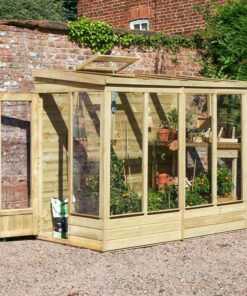 4' x 8' Forest Wallscape Lean To Greenhouse with Solid Back (1.28m x 2.52m)