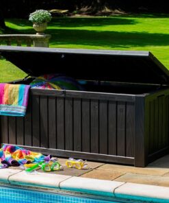 5'1 x 2'4 Keter Rockwood Plastic Garden Storage Box - Brown (1.55m x 0.72m)