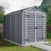 6' x 10' Palram Canopia Grey Skylight Apex Plastic Shed (1.85m x 3.04m)