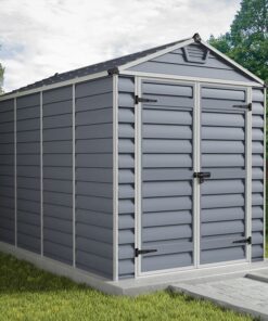 6' x 10' Palram Canopia Grey Skylight Apex Plastic Shed (1.85m x 3.04m)