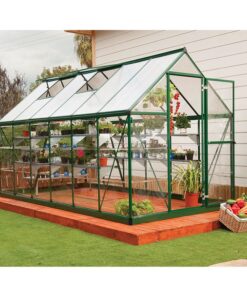 6' x 12' Palram Canopia Hybrid Large Green Polycarbonate Greenhouse (1.85m x 3.70m)