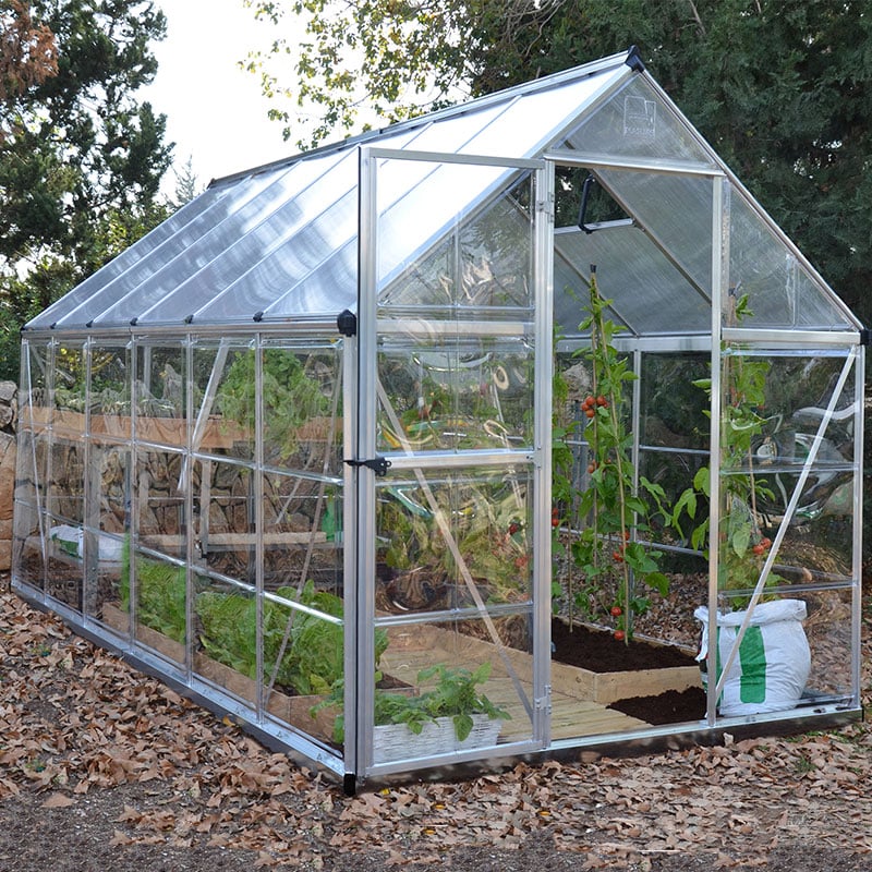 6' x 12' Palram Canopia Hybrid Large Silver Polycarbonate Greenhouse (1.85m x 3.70m)