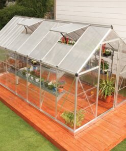 6' x 14' Palram Canopia Hybrid Large Silver Polycarbonate Greenhouse (1.85m x 4.26m)